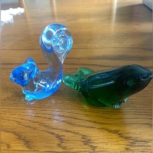 Glass animal paper weights